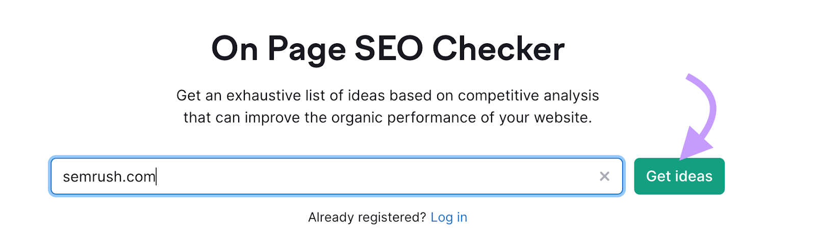 "sr02.myamztools.com" domain entered into the On Page SEO Checker search bar