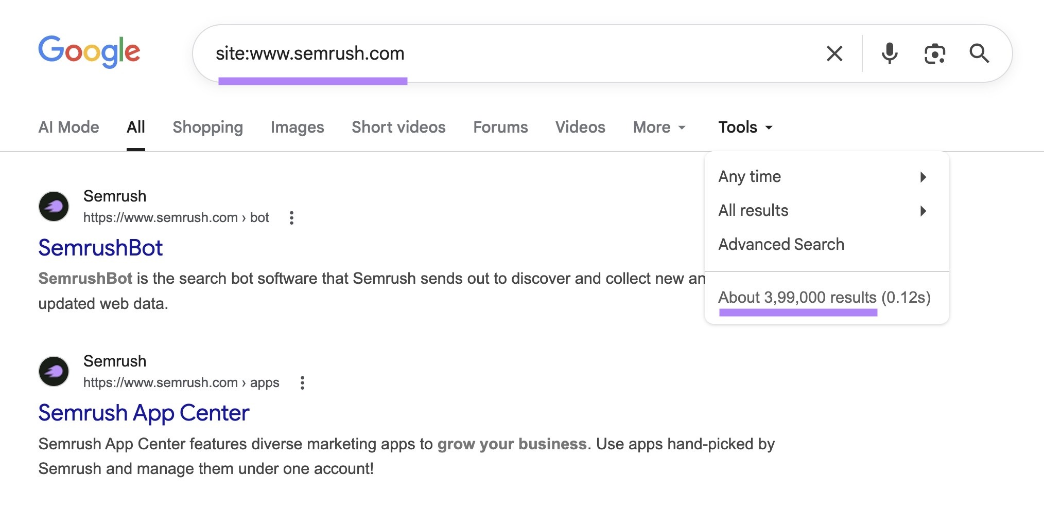 Google shows about 3,99,000 results for “site:sr02.myamztools.com” search.