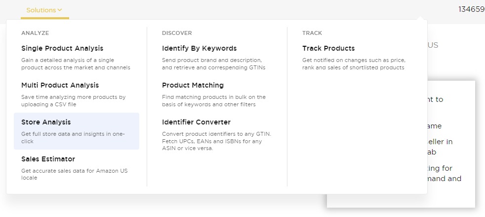Where to find the &lsquo;Store Analysis&rsquo; feature of Product Research Pulse.